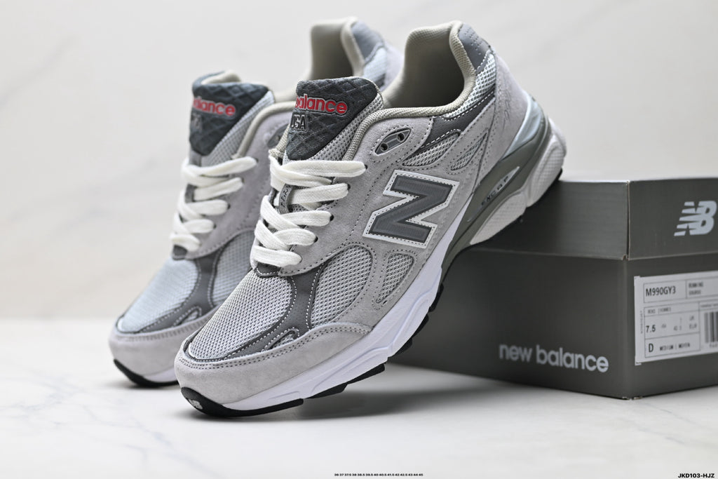 New Balance 990v3 Retro Mesh & Pigskin Low-Top Sneaker M990GY3