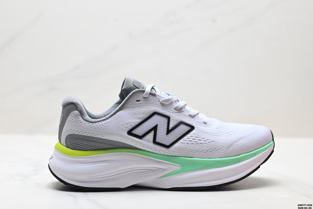 New Balance Fresh Foam Low-Top Marathon Running Shoe — Grey / White / Yellow MMOR68L