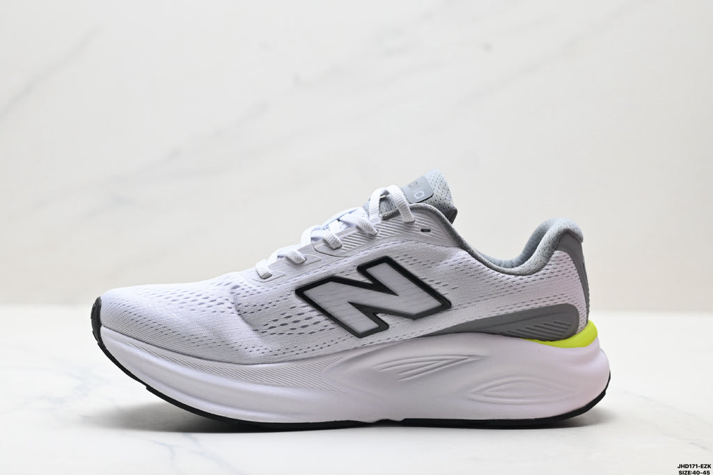 New Balance Fresh Foam Low-Top Marathon Running Shoe — Grey / White / Yellow MMOR68L