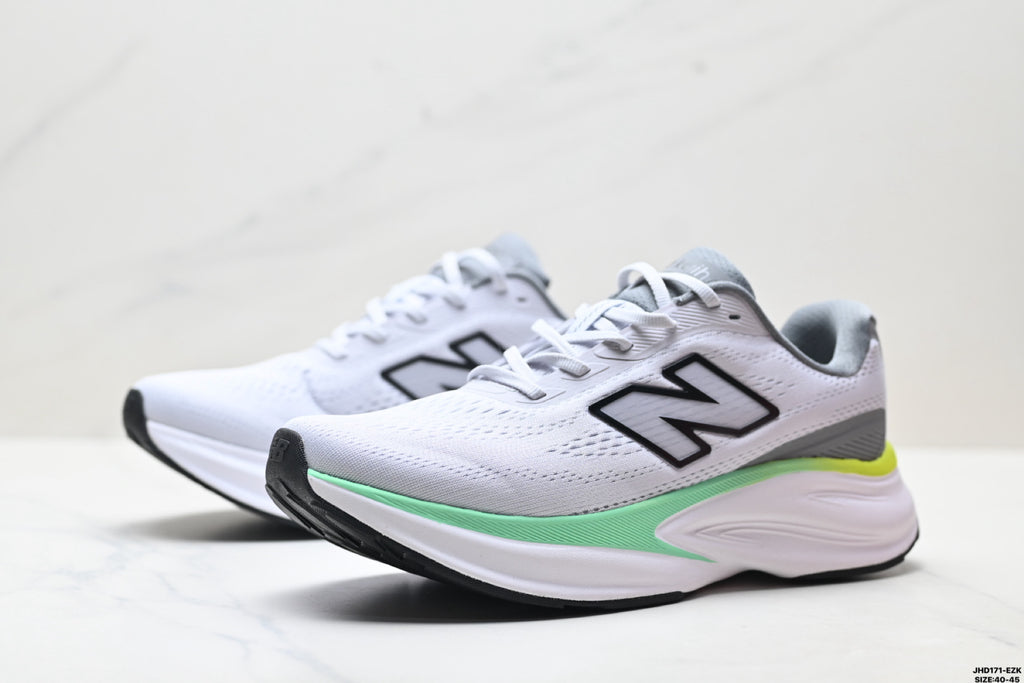 New Balance Fresh Foam Low-Top Marathon Running Shoe — Grey / White / Yellow MMOR68L