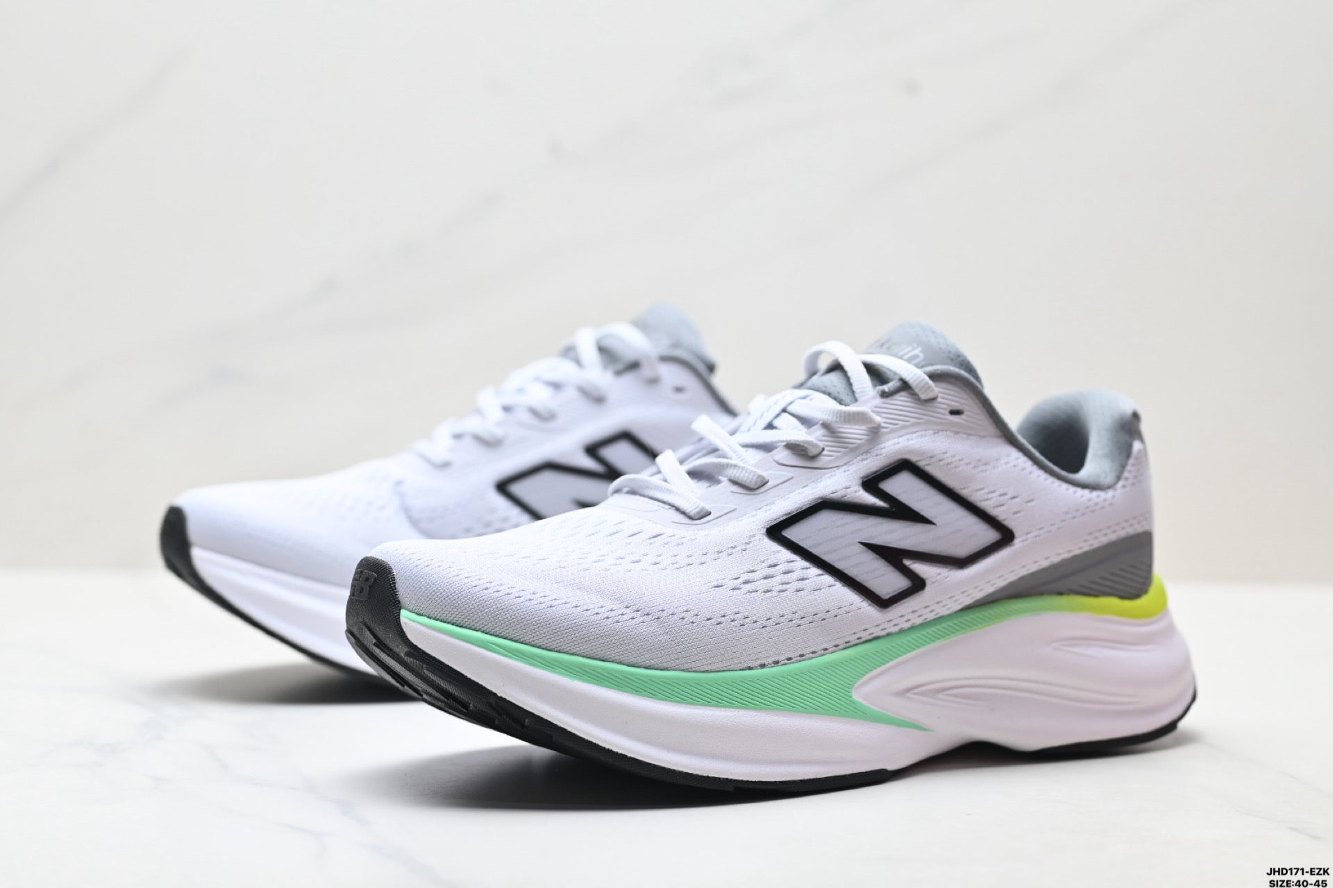 New Balance Fresh Foam Low-Top Marathon Running Shoe — Grey / White / Yellow MMOR68L