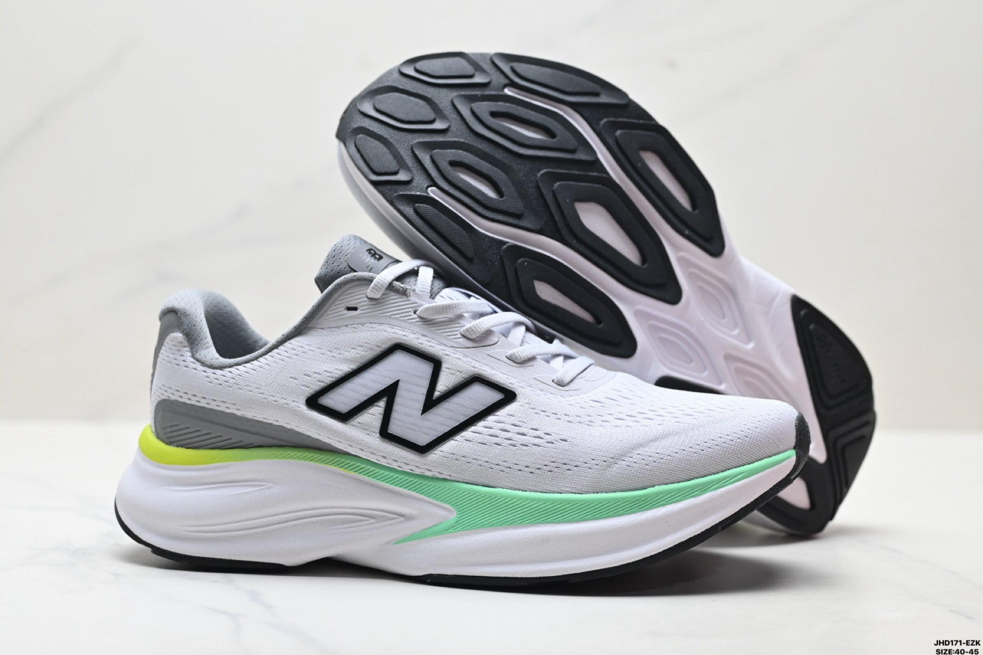 New Balance Fresh Foam Low-Top Marathon Running Shoe — Grey / White / Yellow MMOR68L