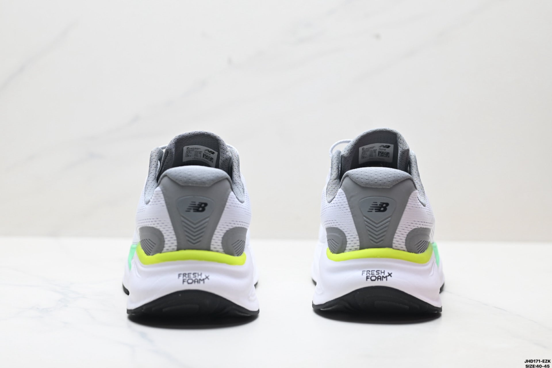 New Balance Fresh Foam Low-Top Marathon Running Shoe — Grey / White / Yellow MMOR68L