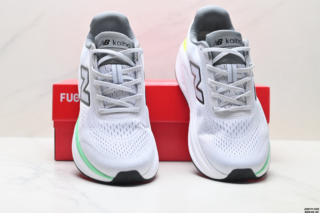 New Balance Fresh Foam Low-Top Marathon Running Shoe — Grey / White / Yellow MMOR68L