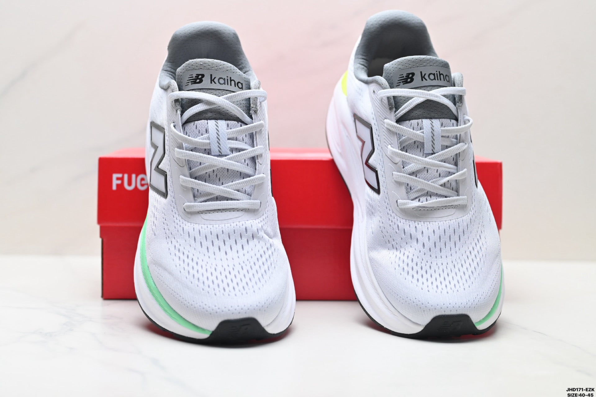 New Balance Fresh Foam Low-Top Marathon Running Shoe — Grey / White / Yellow MMOR68L