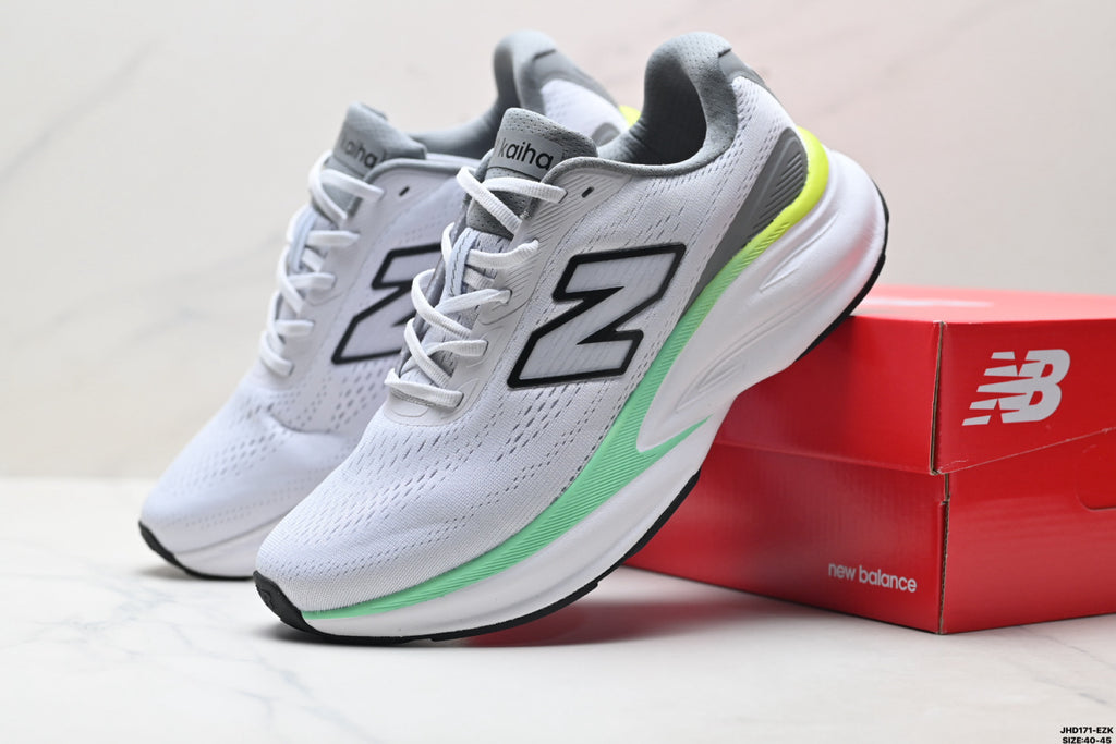 New Balance Fresh Foam Low-Top Marathon Running Shoe — Grey / White / Yellow MMOR68L