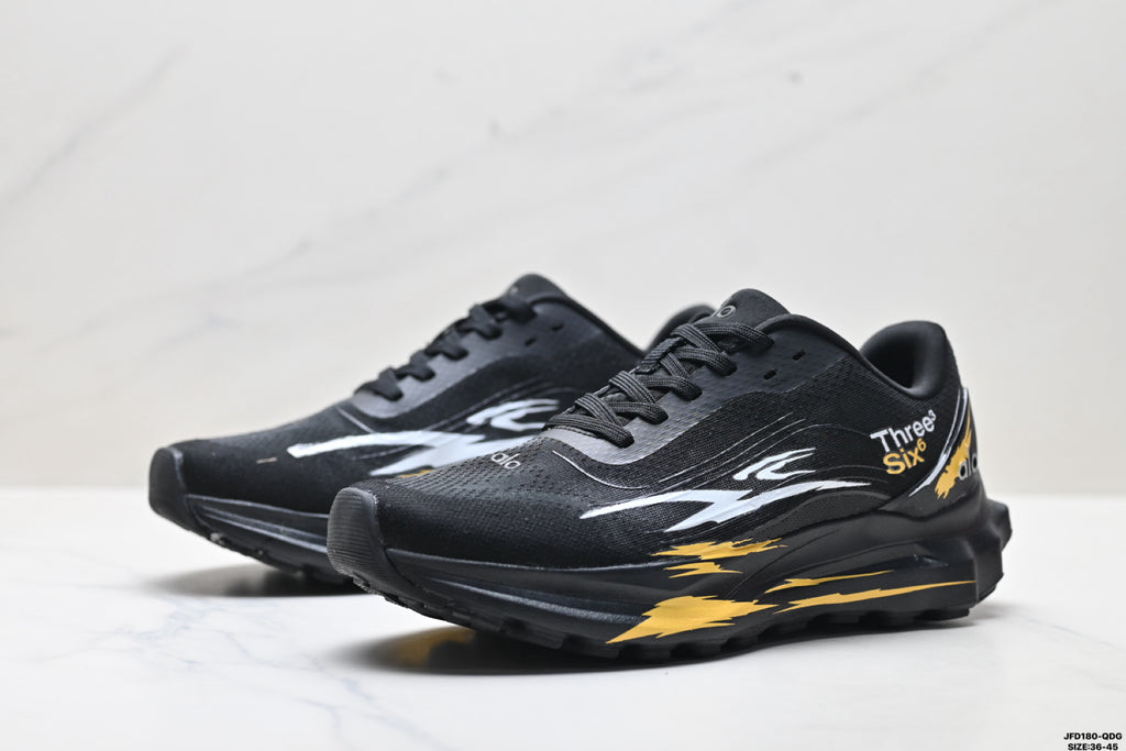 Alo Yoga Alo Runner – Black | Breathable Mesh Low-Top Sneaker | City Commute & Training A0590U-Black and yellow