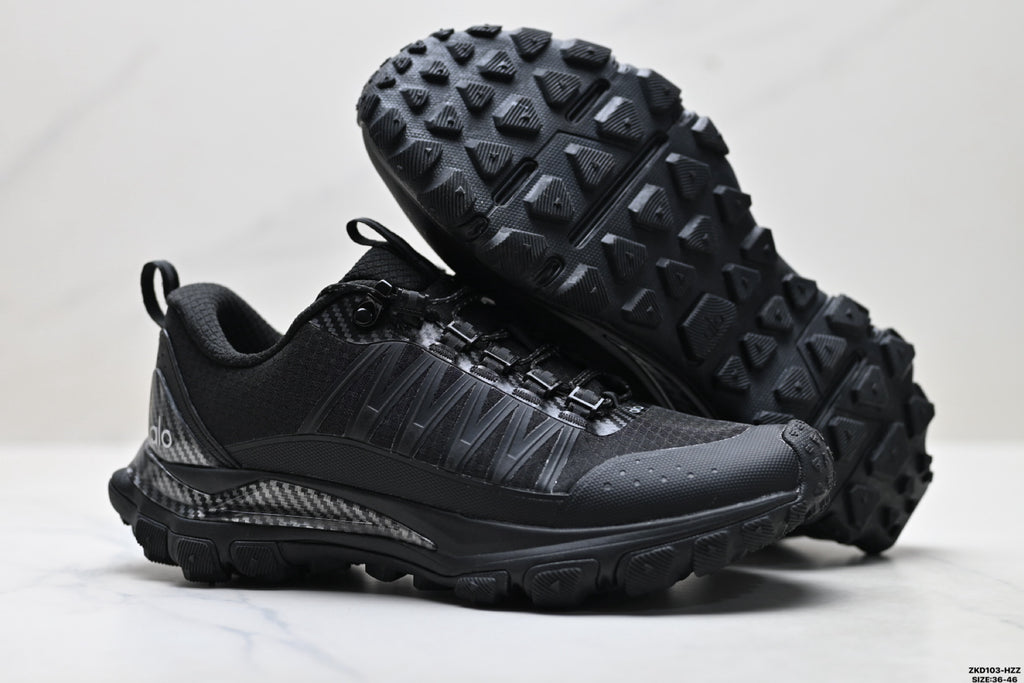 Alo Yoga Alo Runner Trail – Breathable Mesh Low-Top Trail Sneaker | City to Trail A0892U- Black