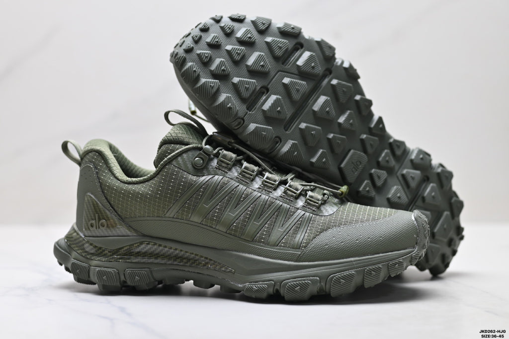 Alo Yoga Alo Runner Trail – Breathable Mesh Low-Top Trail Sneaker | City to Trail A0892U-Dark green